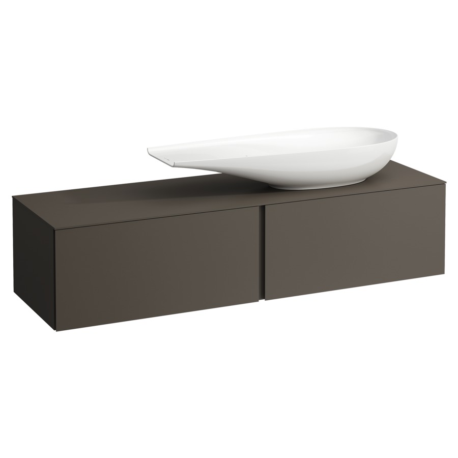 Élément inférieur
ILBAGNOALESSI
160,0 x 37,0 x 50,0 cm
élément à 2 tiroirs
avec plaque de recouvrement
HPL de 6 mm en couleur corpus
pour lavabo à poser
234 073, découpe à droite