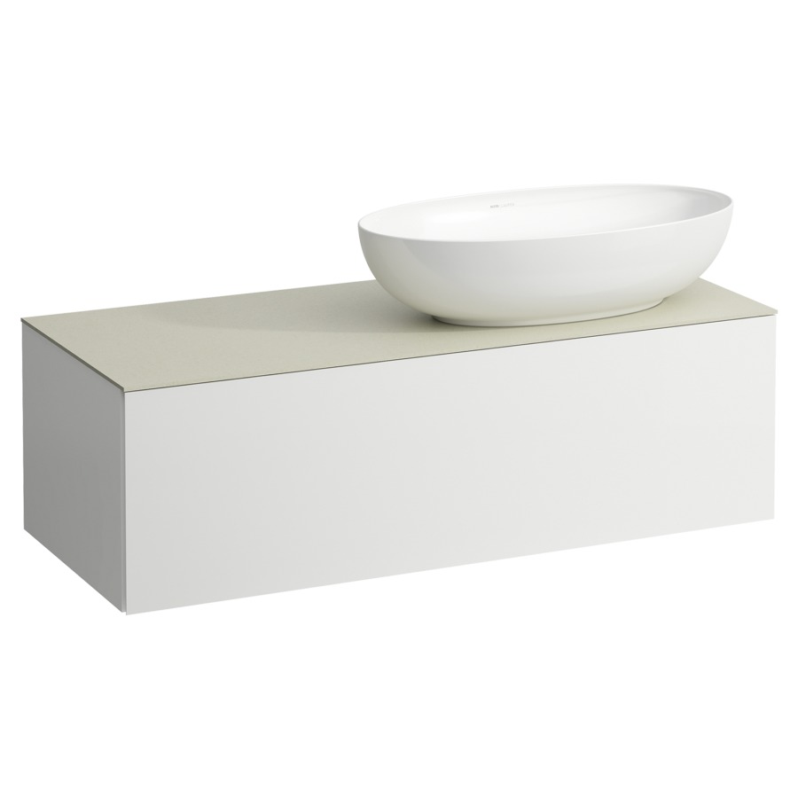 Élément inférieur
ILBAGNOALESSI
120,0 x 37,0 x 50,0 cm
élément à 1 tiroir
avec plaque de recouvrement
de 6 mm céramique Calce Avorio
pour lavabo à poser
234 074-077, découpe à droite