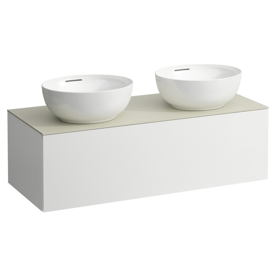 Élément inférieur
ILBAGNOALESSI
120,0 x 37,0 x 50,0 cm
élément à 1 tiroir
avec plaque de recouvrement
de 6 mm céramique Calce Avorio
pour lavabo à poser
234 074/075, découpe à gauche
