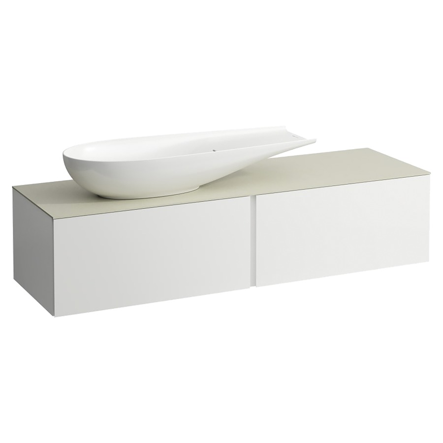 Élément inférieur
ILBAGNOALESSI
160,0 x 37,0 x 50,0 cm
élément à 2 tiroirs
avec plaque de recouvrement
de 6 mm céramique Calce Avorio
pour lavabo à poser 234 073
découpe à gauche