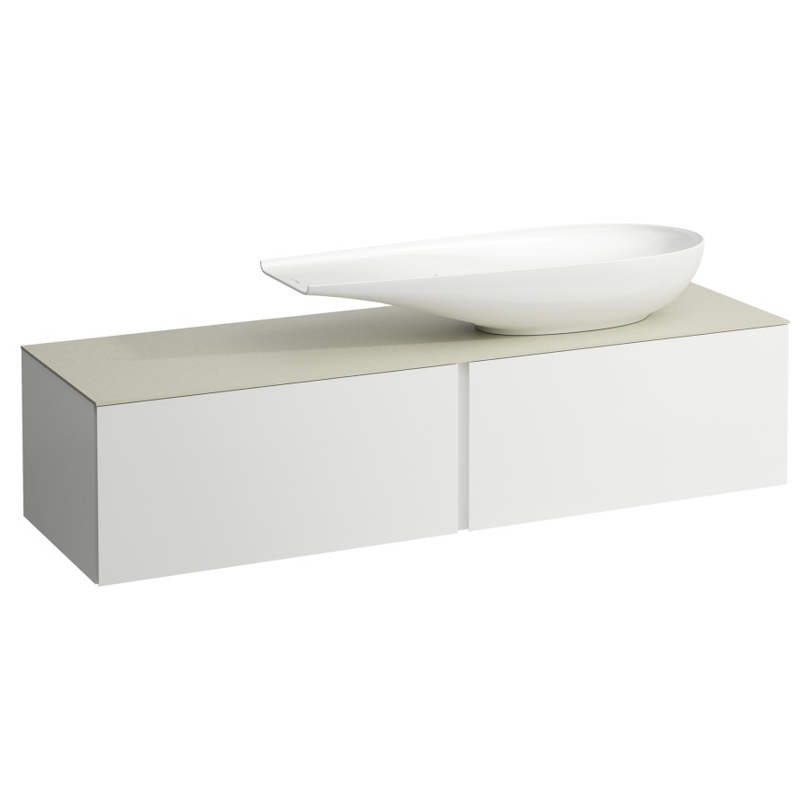 Élément inférieur
ILBAGNOALESSI
160,0 x 37,0 x 50,0 cm
élément à 2 tiroirs
avec plaque de recouvrement
de 6 mm céramique Calce Avorio
pour lavabo à poser 234 073
découpe à droite