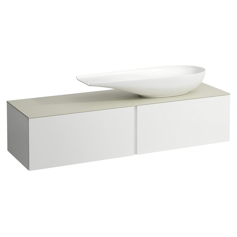 Élément inférieur
ILBAGNOALESSI
160,0 x 37,0 x 50,0 cm
élément à 2 tiroirs
avec plaque de recouvrement
de 6 mm céramique Calce Avorio
pour lavabo à poser 234 073
découpe à droite