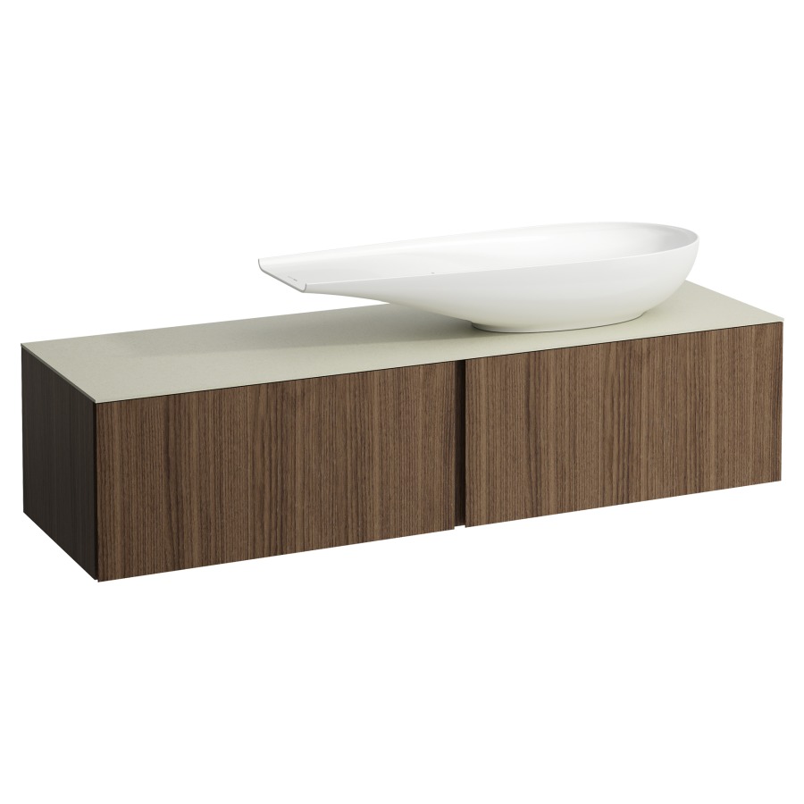 Élément inférieur
ILBAGNOALESSI
160,0 x 37,0 x 50,0 cm
élément à 2 tiroirs
avec plaque de recouvrement
de 6 mm céramique Calce Avorio
pour lavabo à poser 234 073
découpe à droite