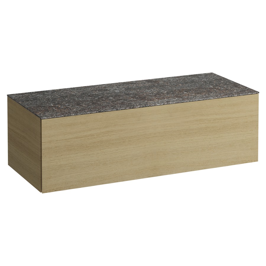 Élément inférieur
ILBAGNOALESSI
120,0 x 37,0 x 50,0 cm
élément à 1 tiroir
avec plaque de recouvrement
de 6 mm céramique
Marrone Naturale
sans découpe de lavabo