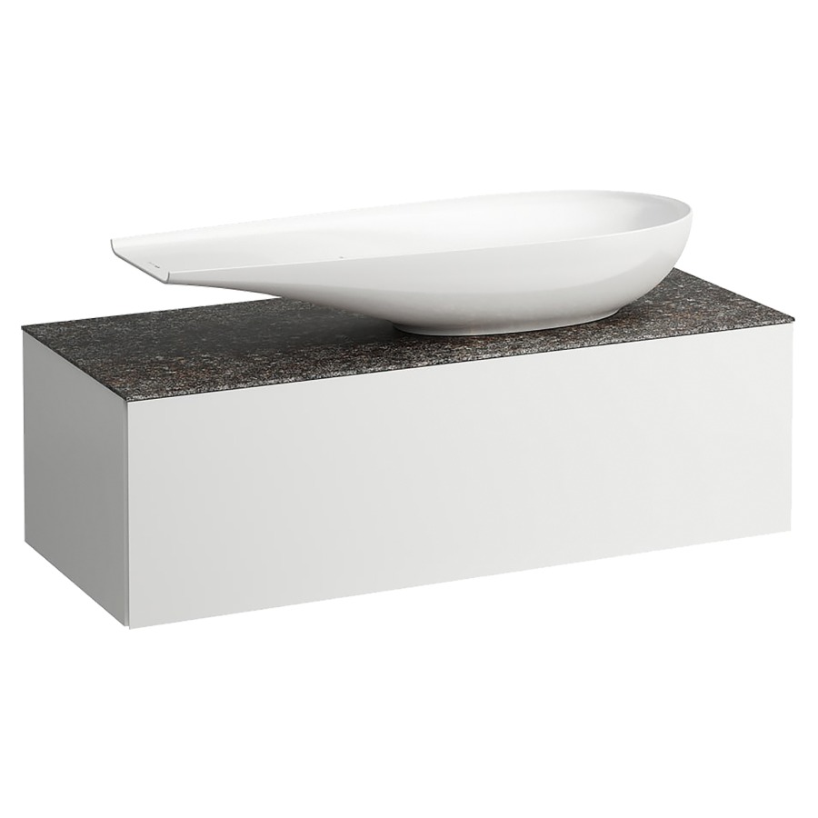 Élément inférieur
ILBAGNOALESSI
120,0 x 37,0 x 50,0 cm
élément à 1 tiroir
avec plaque de recouvrement
de 6 mm céramique Marrone
Naturale, pour lavabo à poser
234 073, découpe à droite