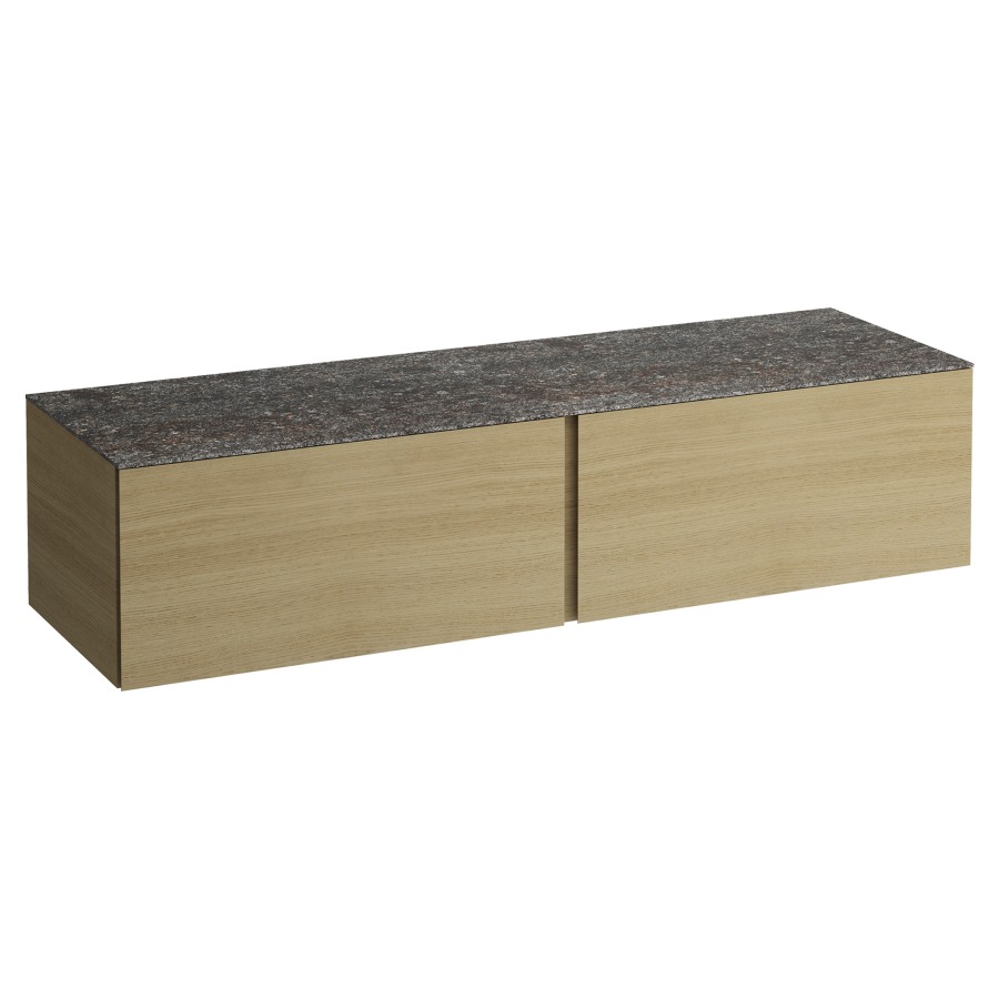 Élément inférieur
ILBAGNOALESSI
160,0 x 37,0 x 50,0 cm
élément à 2 tiroirs
avec plaque de recouvrement
de 6 mm céramique Marrone
Naturale, sans découpe de
lavabo
