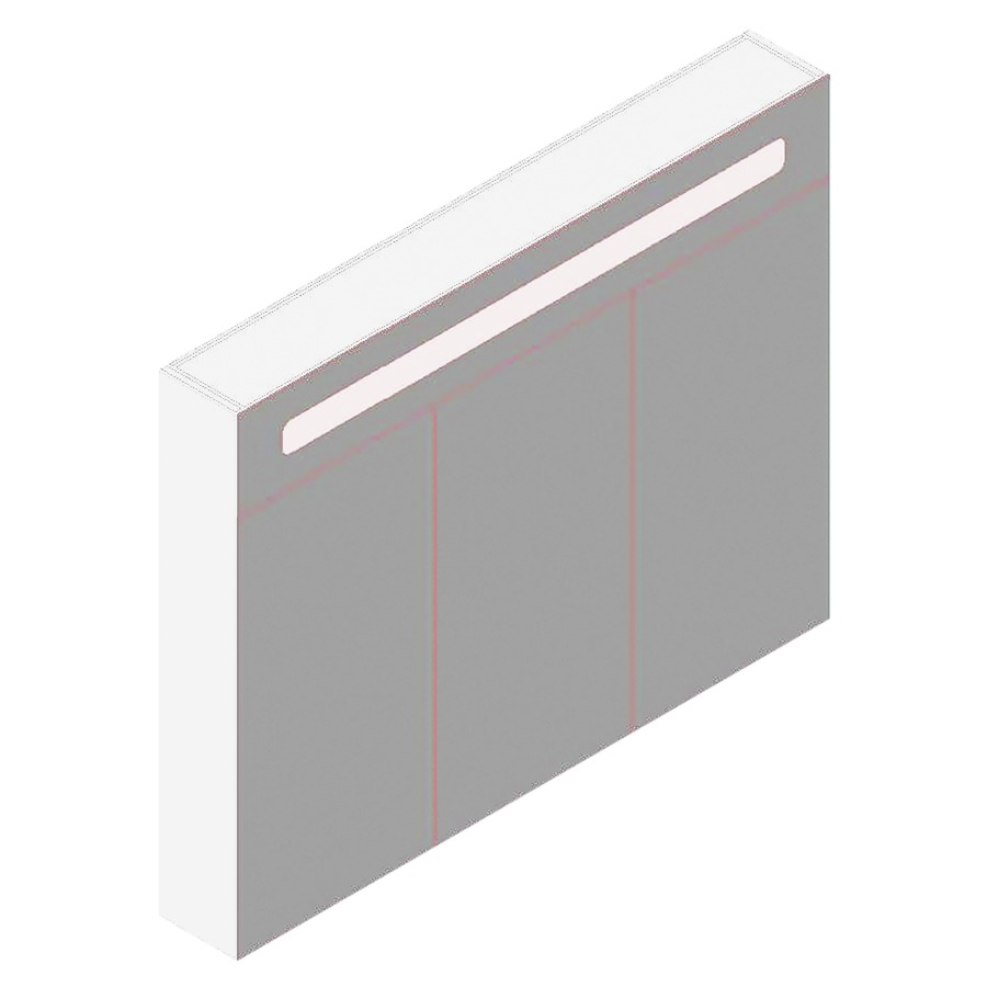 Armoire de toilette DAILY
100,0 x 80,0 x 13,5 cm
3 portes à double miroir
éclairage LED, 1 x 13 W, IP44