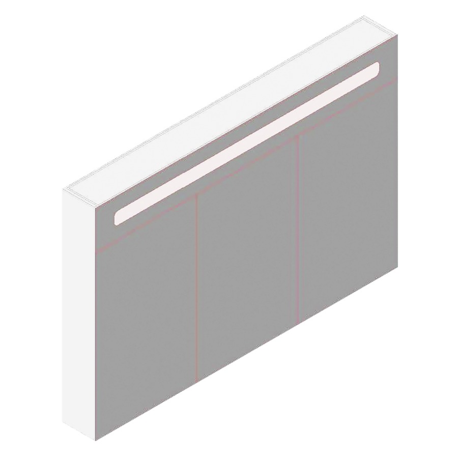 Armoire de toilette DAILY
120,0 x 80,0 x 13,5 cm
3 portes à double miroir
éclairage LED, 1 x 13 W, IP44