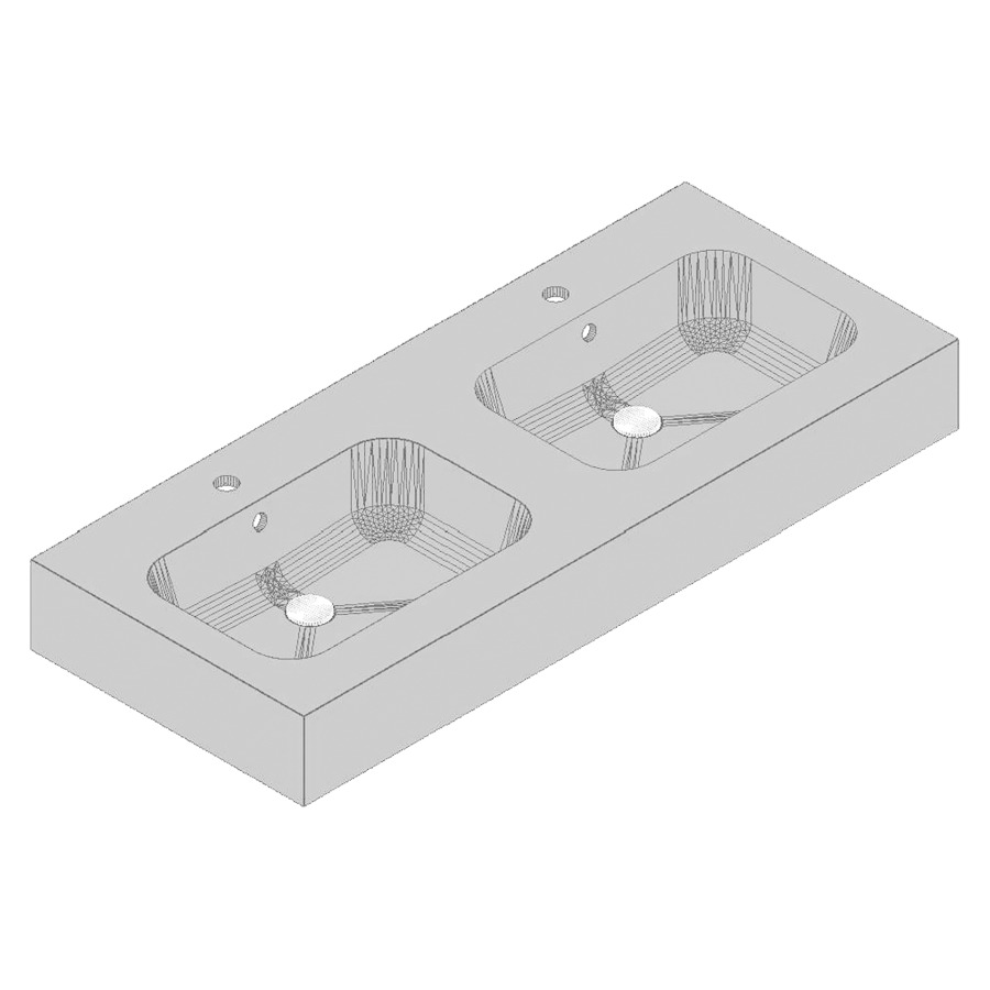 Lavabo double GIOTTO
163,0-182,0 x 1,6 x 50,0 cm
coulée minérale