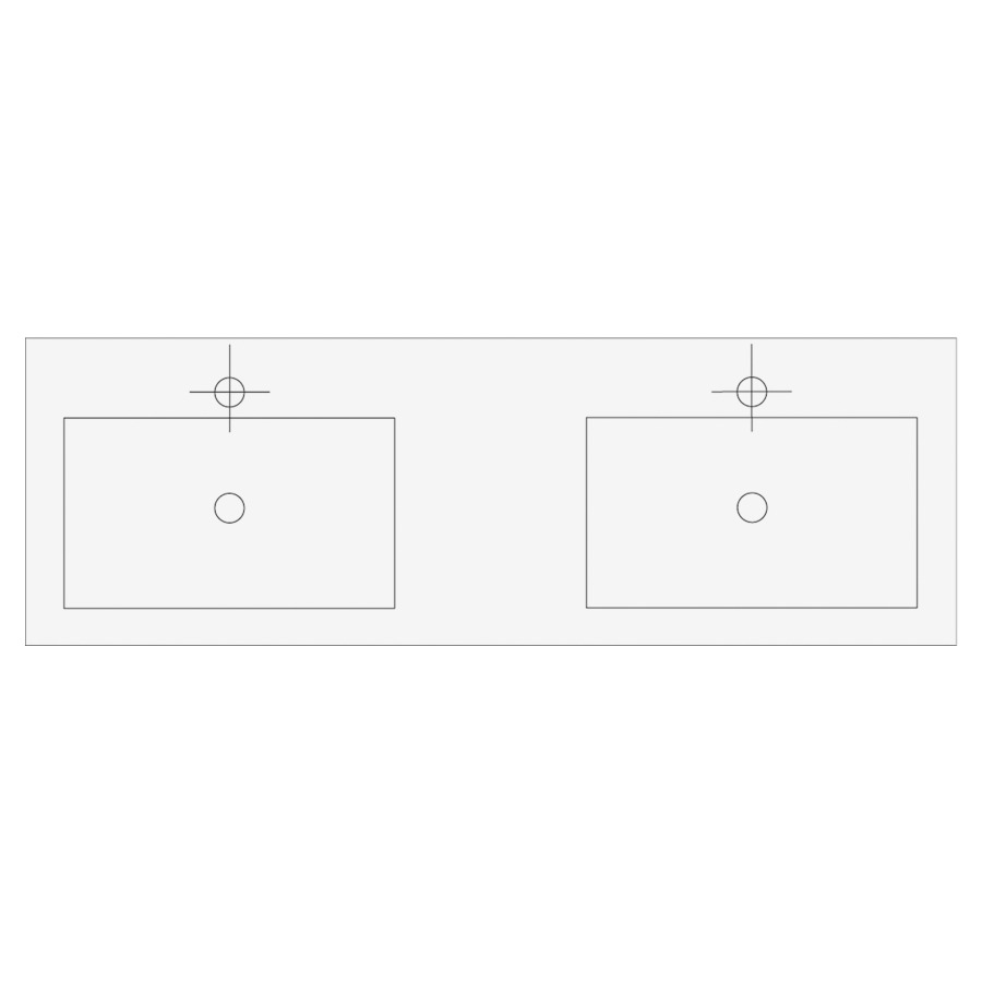Lavabo double RAFFAELLO
143,0-162,0 x 14,0 x 50,0 cm
grès cérame fin mat avec
écoulement