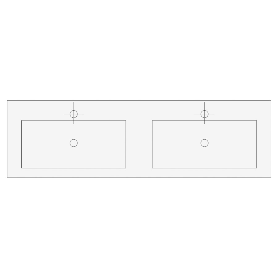Lavabo double RAFFAELLO
163,0-182,0 x 14,0 x 50,0 cm
grès cérame fin mat avec
écoulement