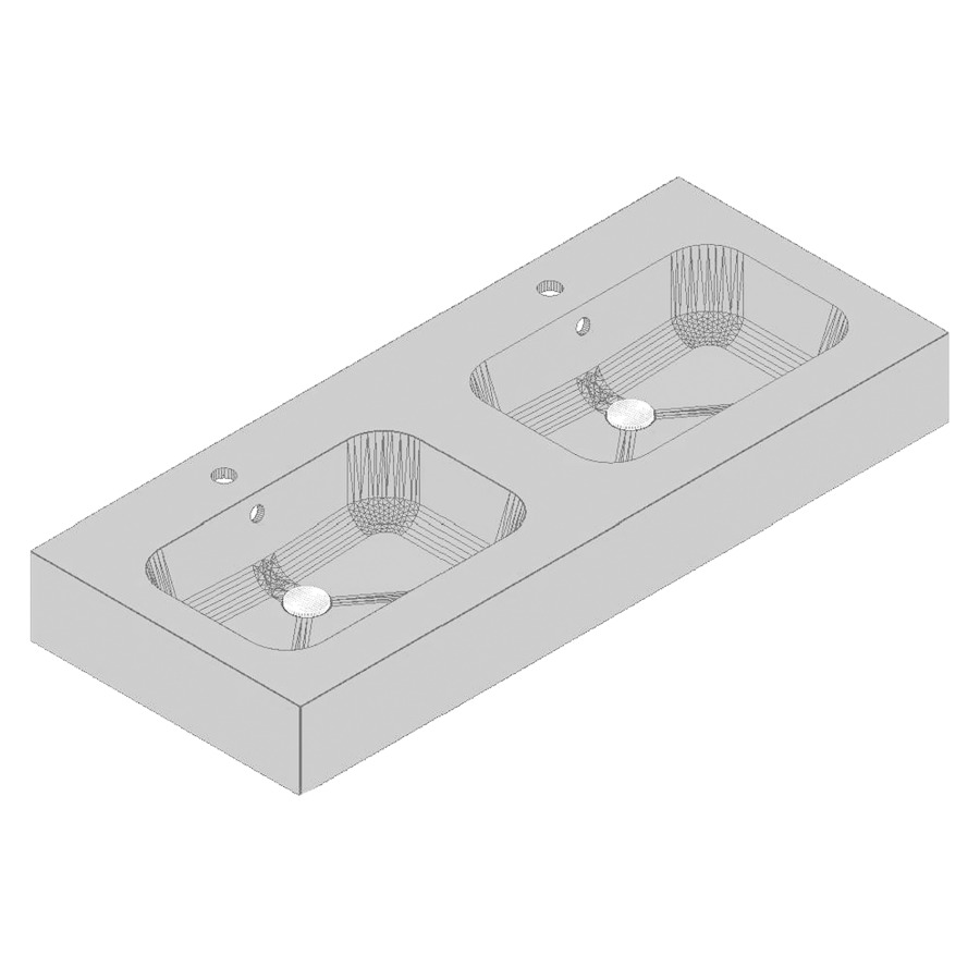 Lavabo double GIOTTO FREE
123,0-142,0 x 12,0 x 50,0 cm
coulée minérale