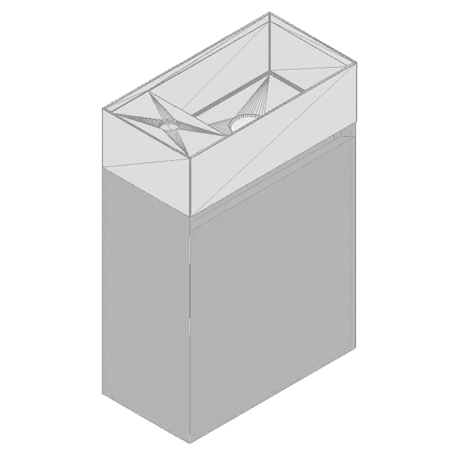 Meuble avec lavabo LILLIPUT 45
41,0 x 60,0 x 21,0 cm
lavabo coulée minérale blanc
sans trop-plein et avec
1 trou robinetterie
avec armoire de tablette
1 porte charnière à gauche
avec poignée encastrée
fixations et siphon gain de
place inclus
