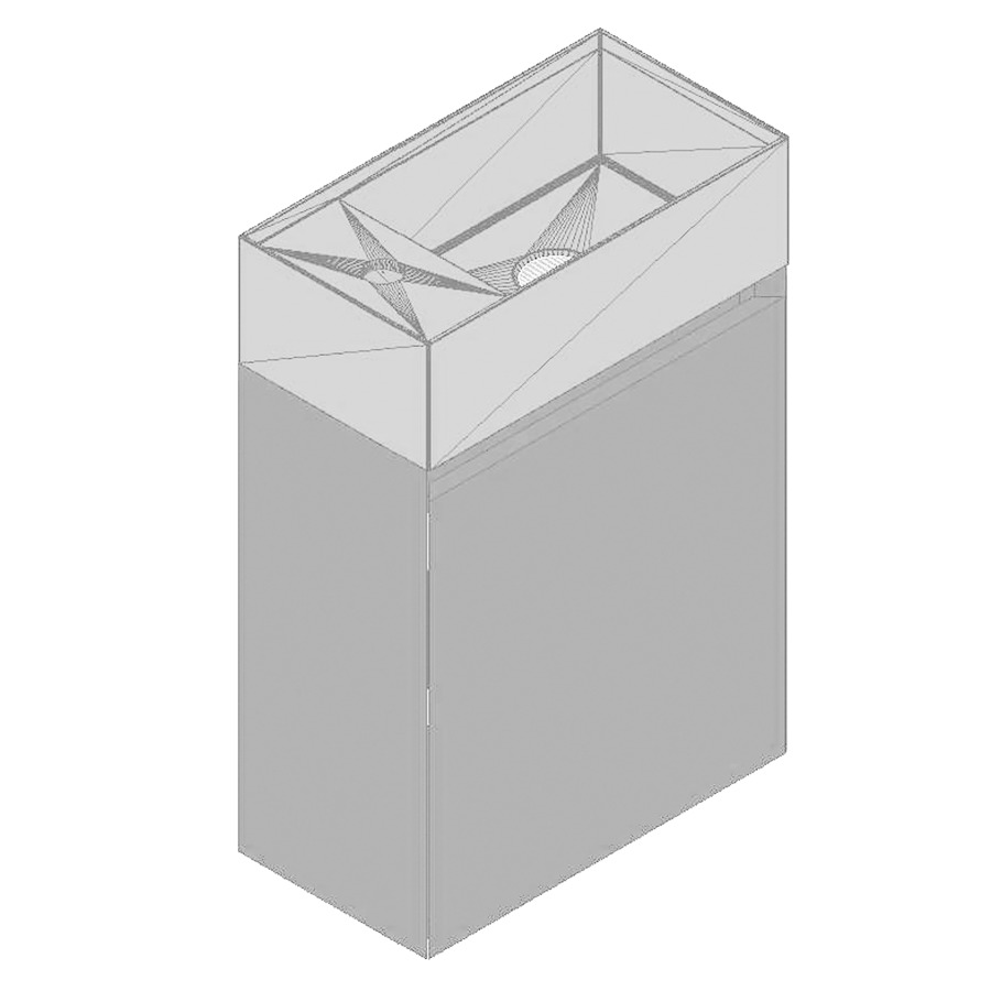 Meuble avec lavabo LILLIPUT 45
41,0 x 60,0 x 21,0 cm
lavabo coulée minérale color
sans trop-plein et avec
1 trou robinetterie
avec armoire de tablette
1 porte charnière à gauche
avec poignée encastrée
fixations et siphon gain de
place inclus