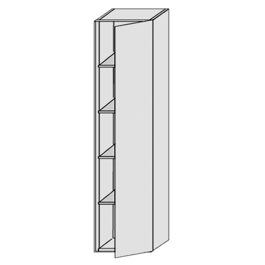Armoire haute PROGETTO
40,0 x 160,0 x 21,0 cm
1 porte, 4 tablettes en verre
charnière à droite
