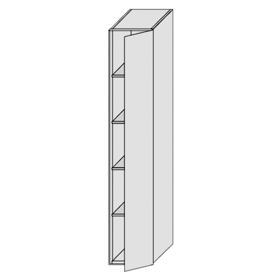Armoire haute PROGETTO
30,0 x 160,0 x 40,0 cm
1 porte, 4 tablettes en verre
charnière à droite