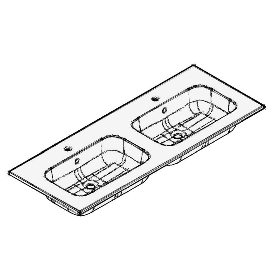 Lavabo GHIBLI
121,0 x 2,0 x 45,0 cm
coulée minérale, 2 lavabos
