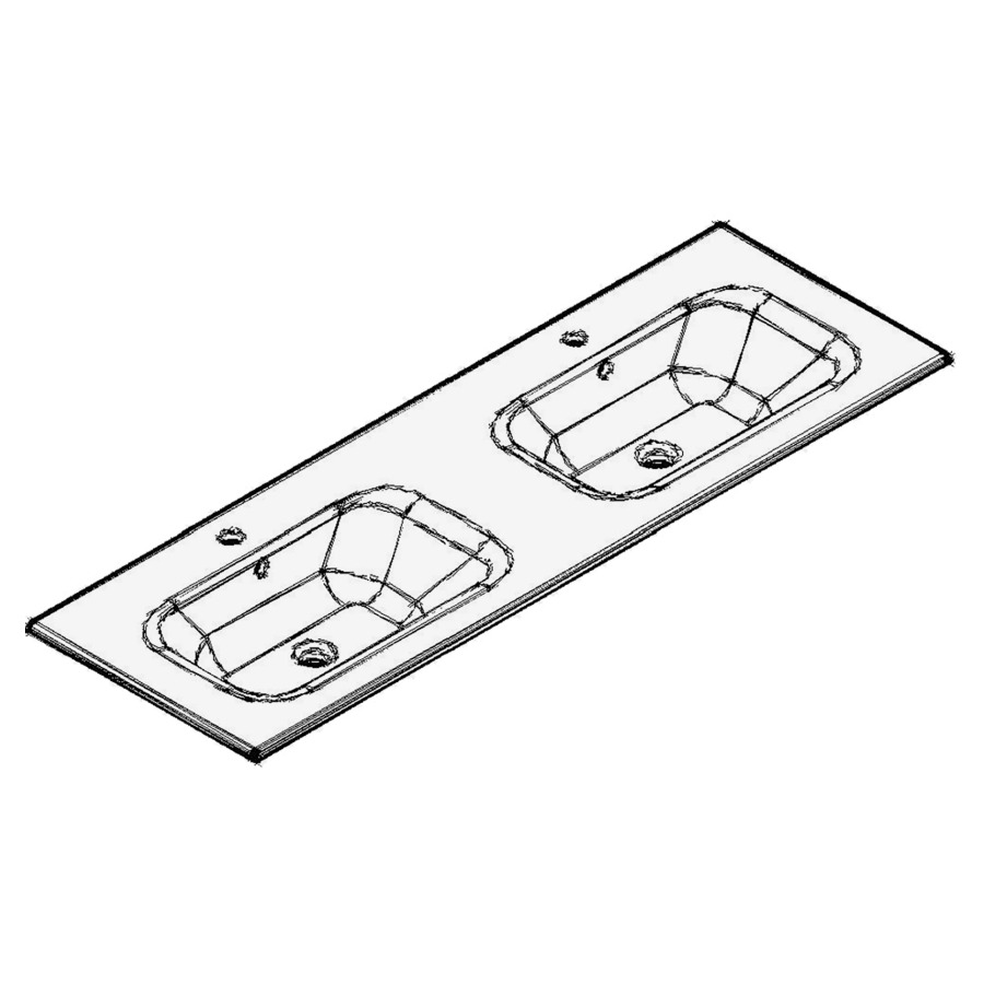 Lavabo GHIBLI
141,0 x 2,0 x 45,0 cm
coulée minérale, 2 lavabos
