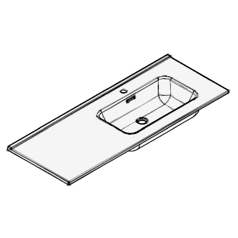 Lavabo KONA
121,0 x 1,5 x 45,0 cm
céramique, lavabo à droite