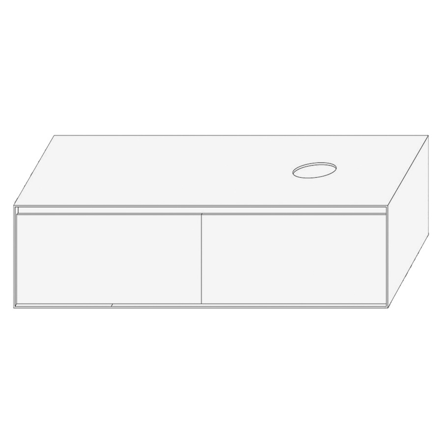 Élément inférieur DIVO
121,0 x 32,0 x 52,0 cm
2 éléments à chacune 2 tiroirs
pour lavabo à poser à droite
