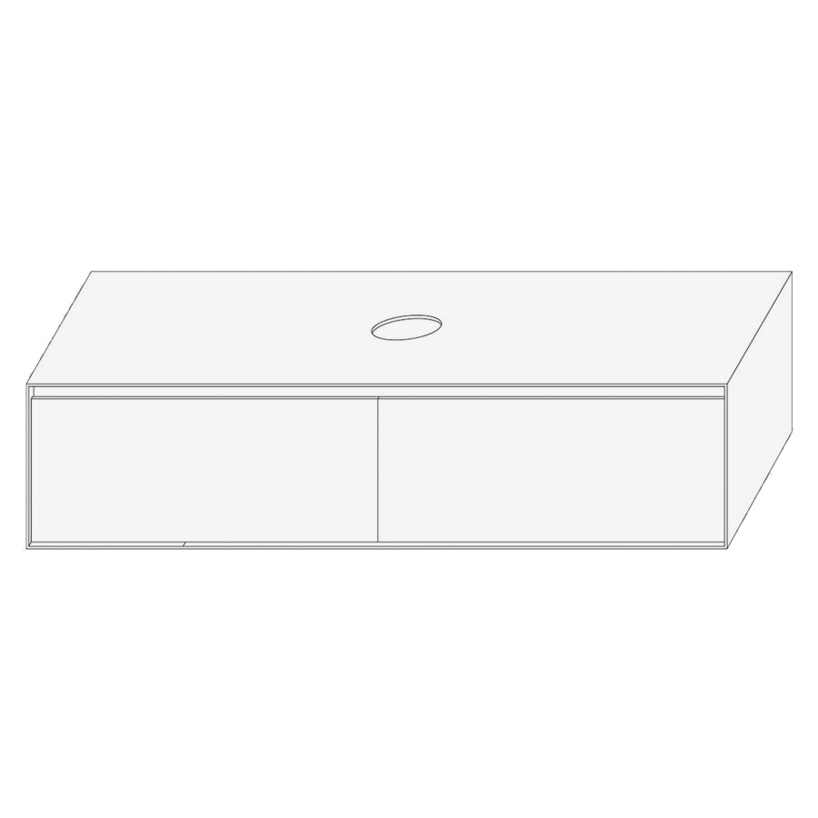 Élément inférieur DIVO
141,0 x 32,0 x 52,0 cm
2 éléments à chacune 2 tiroirs
pour lavabo à poser au millieu