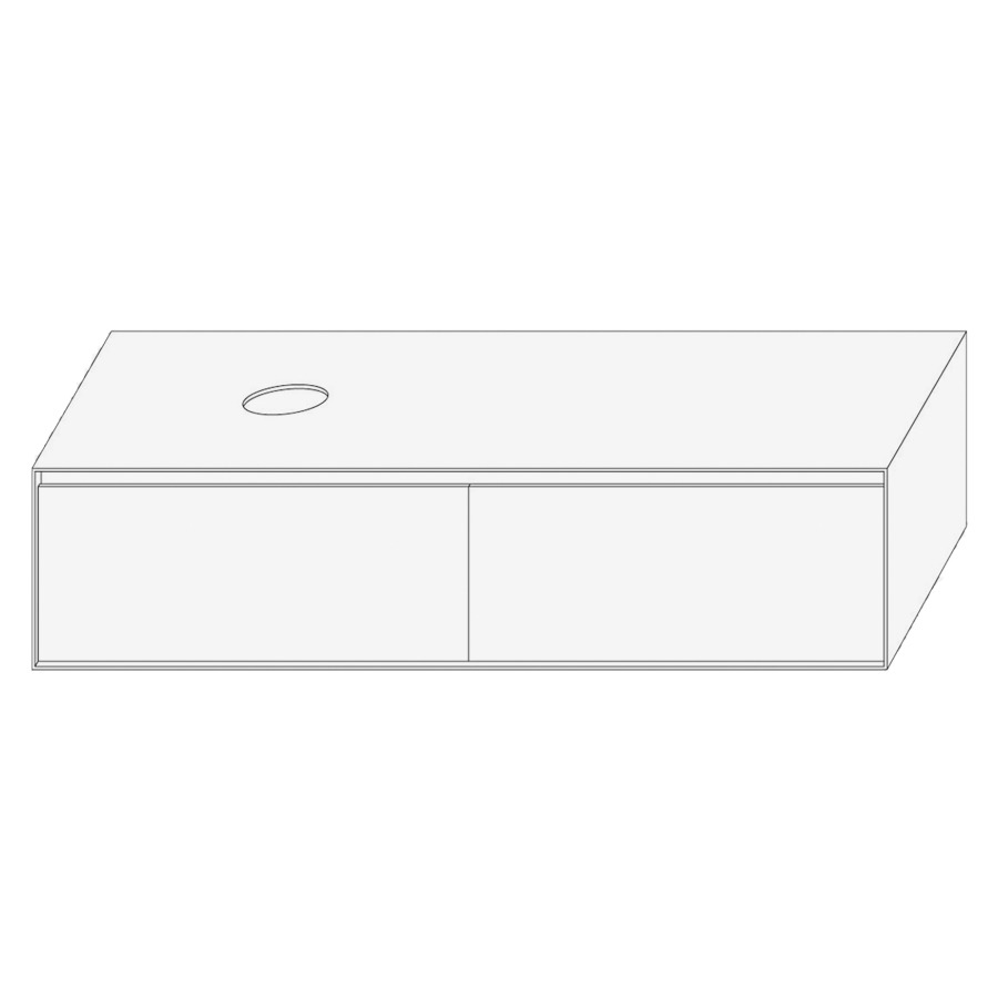 Élément inférieur DIVO
141,0 x 32,0 x 52,0 cm
2 éléments à chacune 2 tiroirs
pour lavabo à poser à gauche