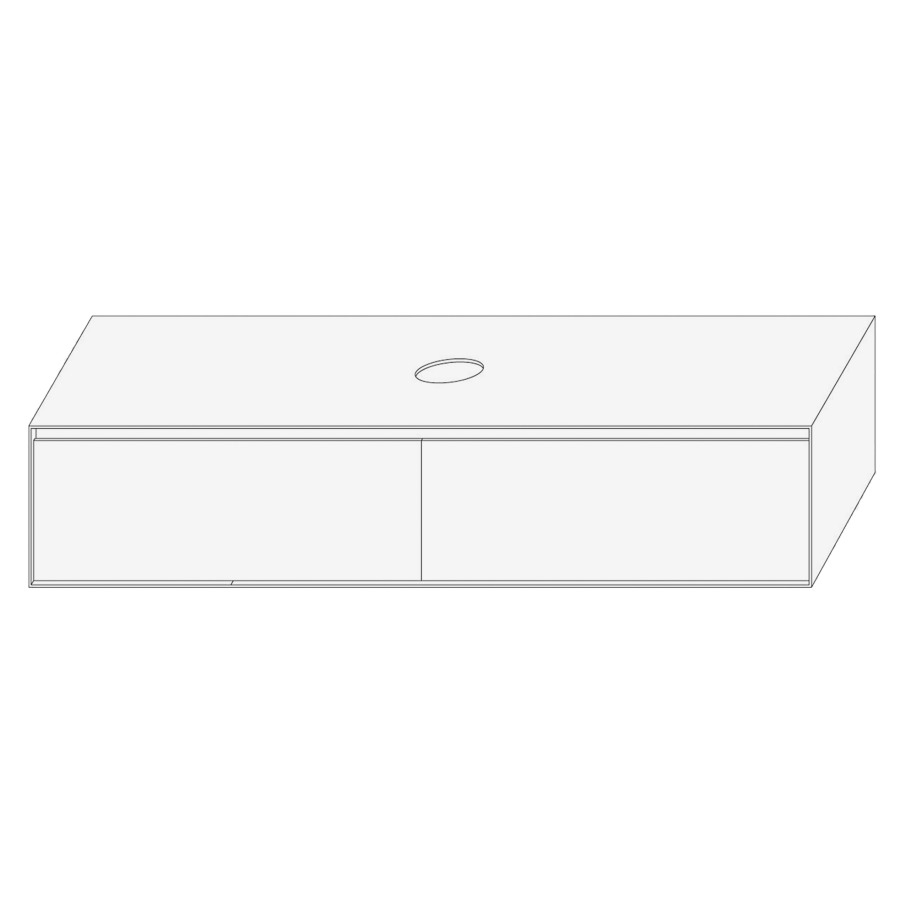 Élément inférieur DIVO
161,0 x 32,0 x 52,0 cm
2 éléments à chacune 2 tiroirs
pour lavabo à poser au millieu