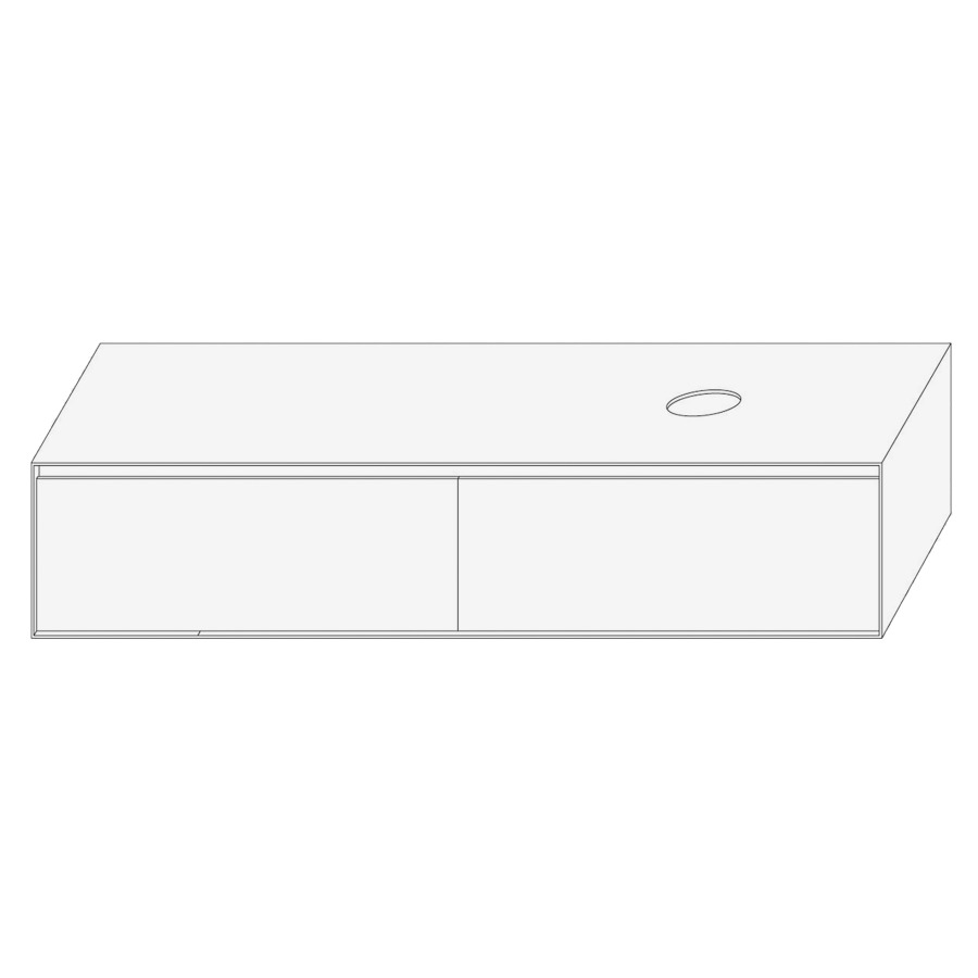Élément inférieur DIVO
161,0 x 32,0 x 52,0 cm
2 éléments à chacune 2 tiroirs
pour lavabo à poser à droite