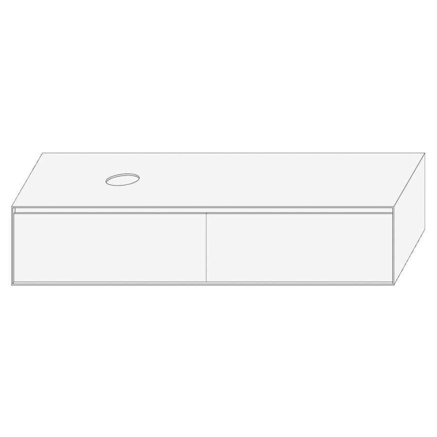 Élément inférieur DIVO
161,0 x 32,0 x 52,0 cm
2 éléments à chacune 2 tiroirs
pour lavabo à poser à gauche
