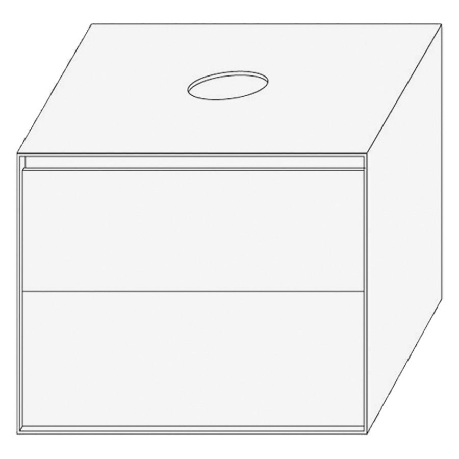 Élément inférieur DIVO
61,0 x 49,0 x 52,0 cm
élément à 2 tiroirs
pour lavabo à poser au millieu