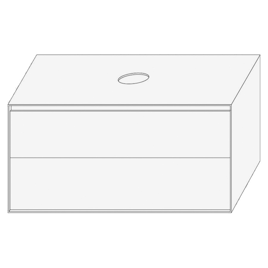 Élément inférieur DIVO
101,0 x 49,0 x 52,0 cm
élément à 2 tiroirs
pour lavabo à poser au millieu