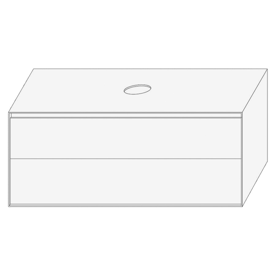 Élément inférieur DIVO
121,0 x 49,0 x 52,0 cm
élément à 2 tiroirs
pour lavabo à poser au millieu