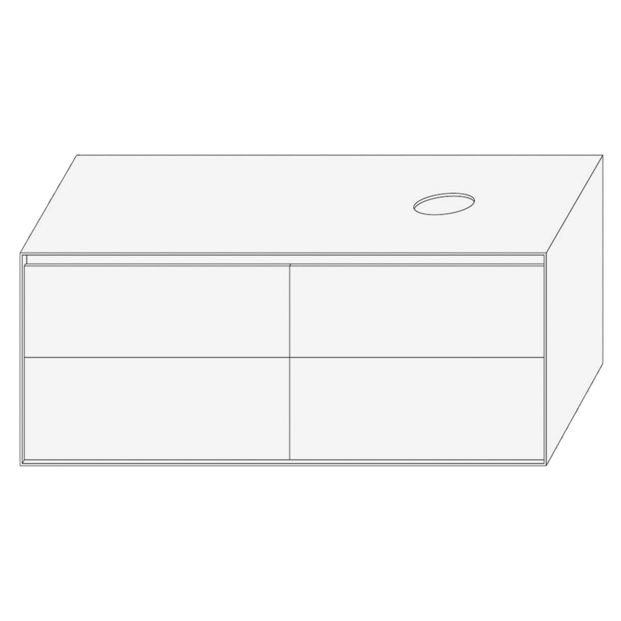 Élément inférieur DIVO
121,0 x 49,0 x 52,0 cm
élément à 2 tiroirs
pour lavabo à poser à droite