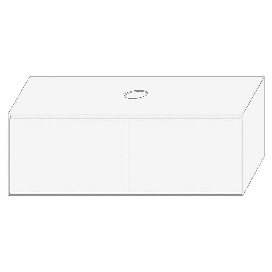 Élément inférieur DIVO
141,0 x 49,0 x 52,0 cm
élément à 2 tiroirs
pour lavabo à poser au millieu