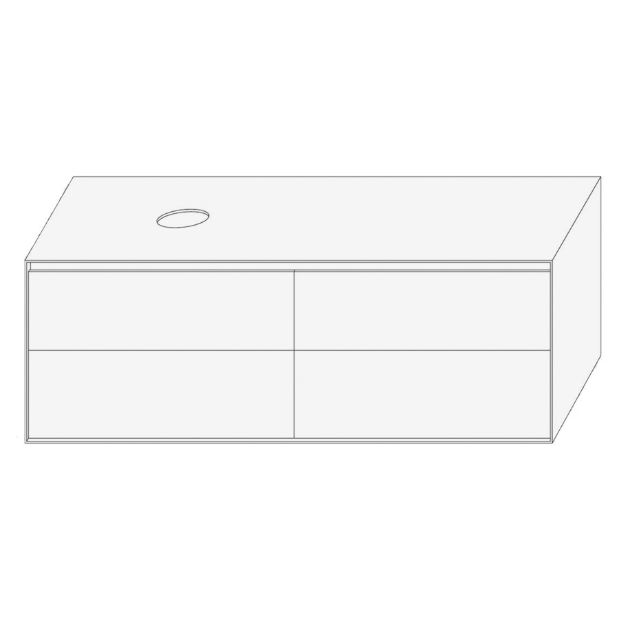 Élément inférieur DIVO
141,0 x 49,0 x 52,0 cm
élément à 2 tiroirs
pour lavabo à poser à gauche