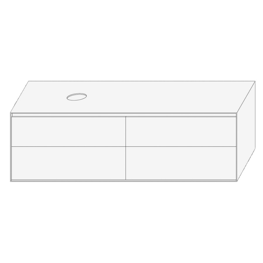 Élément inférieur DIVO
161,0 x 49,0 x 52,0 cm
élément à 2 tiroirs
pour lavabo à poser à gauche