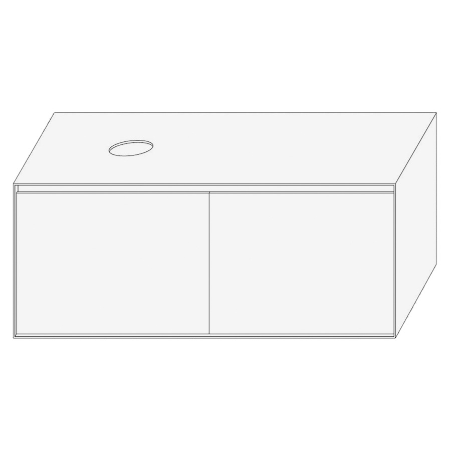Élément inférieur DIVO
121,0 x 49,0 x 52,0 cm
2 éléments à chacune 1 tiroir
pour lavabo à poser à gauche