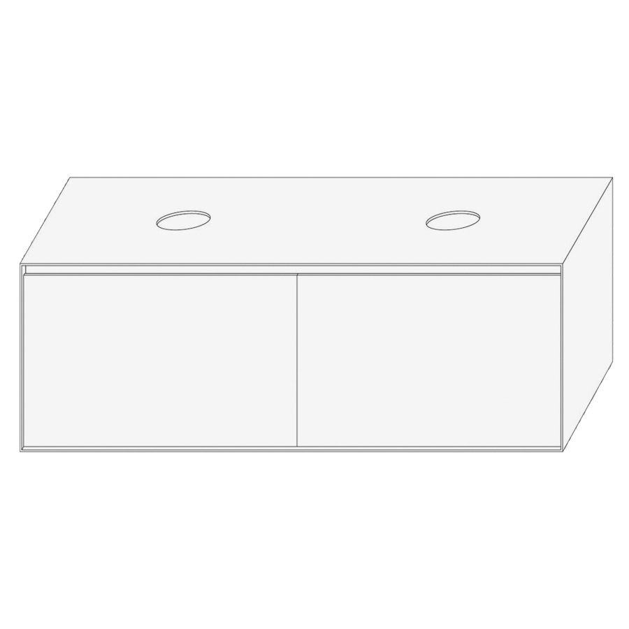 Élément inférieur DIVO
141,0 x 49,0 x 52,0 cm
2 éléments à chacune 1 tiroir
pour lavabo à poser double
