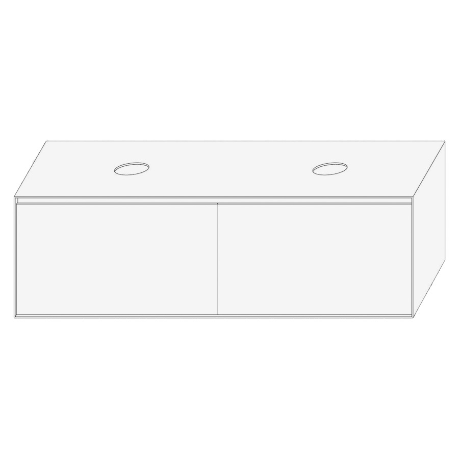 Élément inférieur DIVO
161,0 x 49,0 x 52,0 cm
2 éléments à chacune 1 tiroir
pour lavabo à poser double