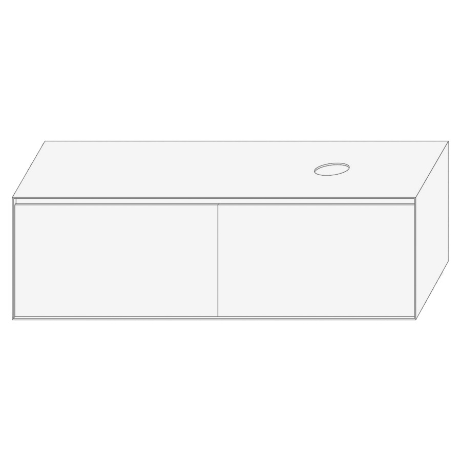 Élément inférieur DIVO
161,0 x 49,0 x 52,0 cm
2 éléments à chacune 1 tiroir
pour lavabo à poser à droite