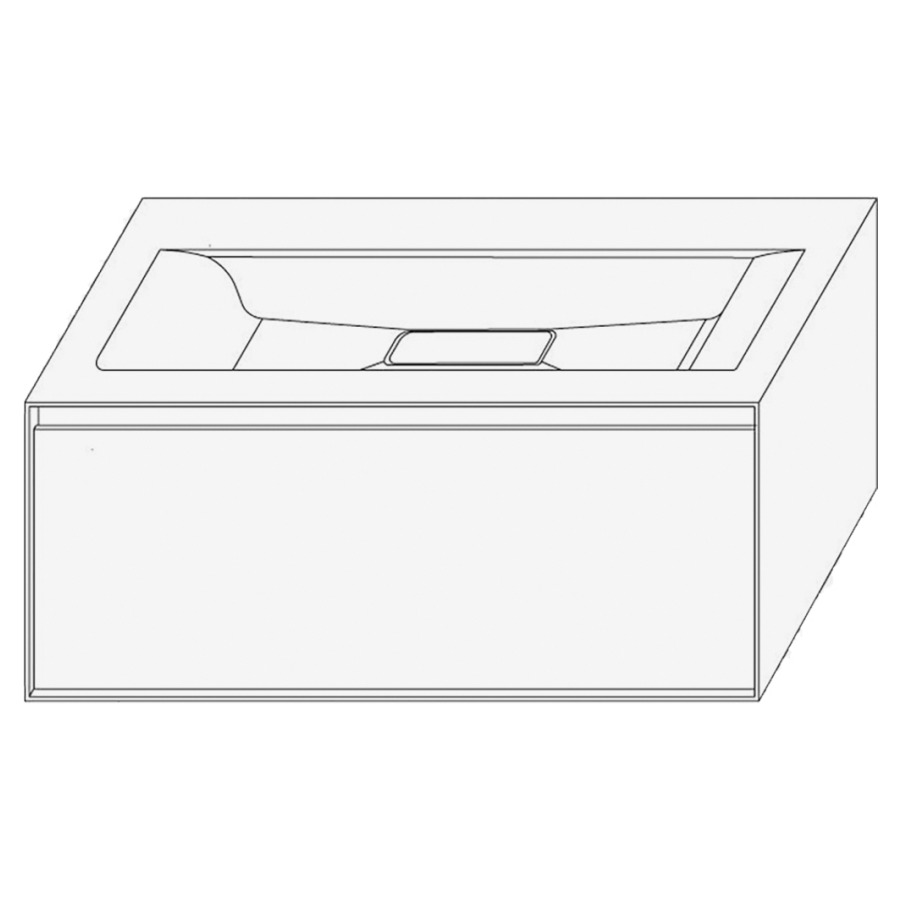 Élément inférieur DIVO
81,0 x 33,0 x 52,0 cm
élément à 1 tiroir
pour lavabo intégré au millieu