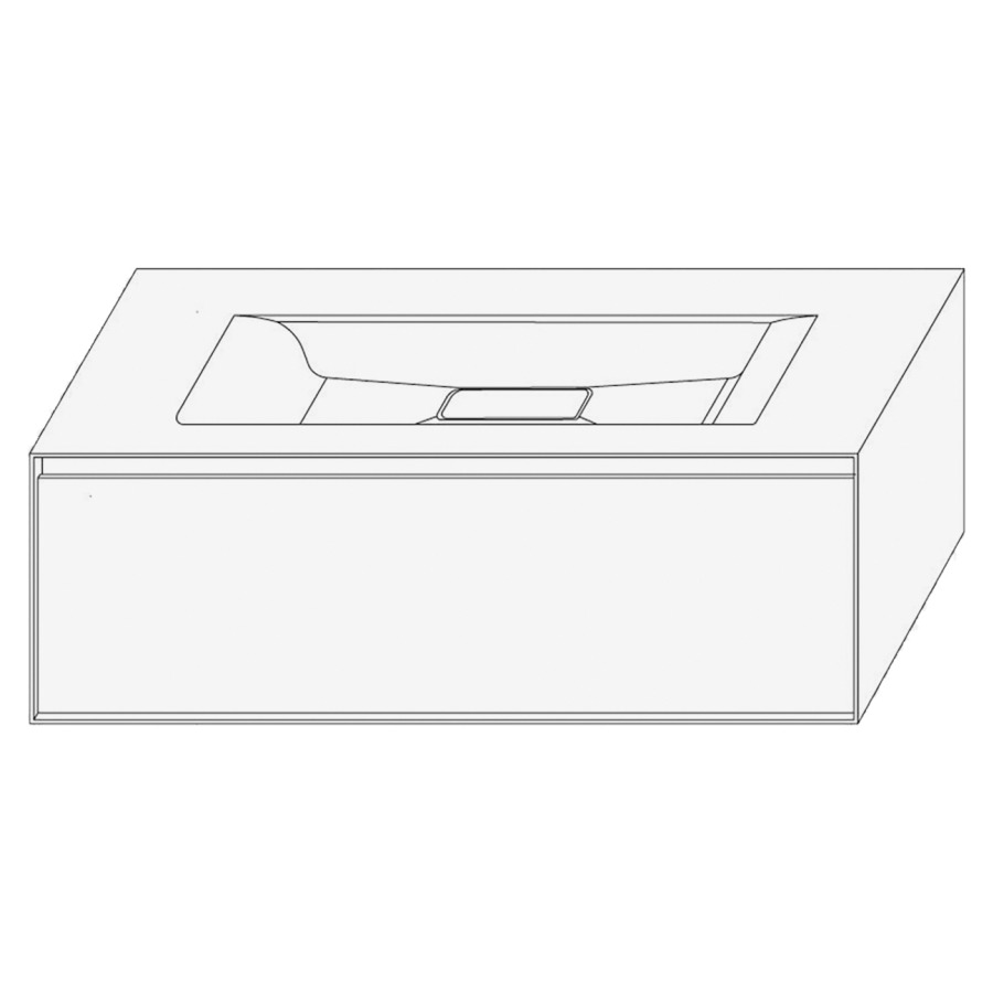 Élément inférieur DIVO
101,0 x 33,0 x 52,0 cm
élément à 1 tiroir
pour lavabo intégré au millieu