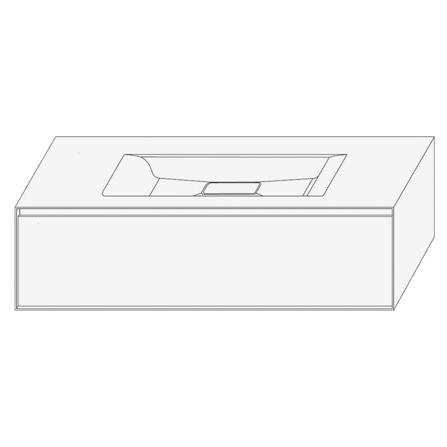 Élément inférieur DIVO
121,0 x 33,0 x 52,0 cm
élément à 1 tiroir
pour lavabo intégré au millieu