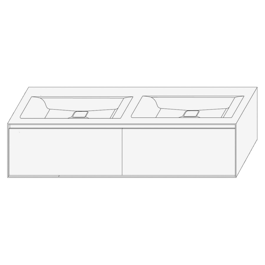 Élément inférieur DIVO
141,0 x 32,0 x 52,0 cm
2 éléments à chacune 2 tiroirs
pour double lavabo intégré