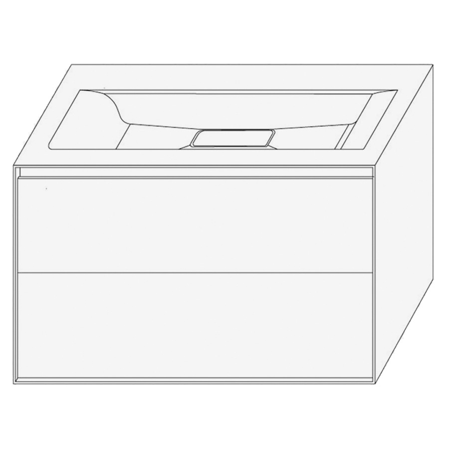 Élément inférieur DIVO
81,0 x 49,0 x 52,0 cm
élément à 2 tiroirs
pour lavabo intégré au millieu