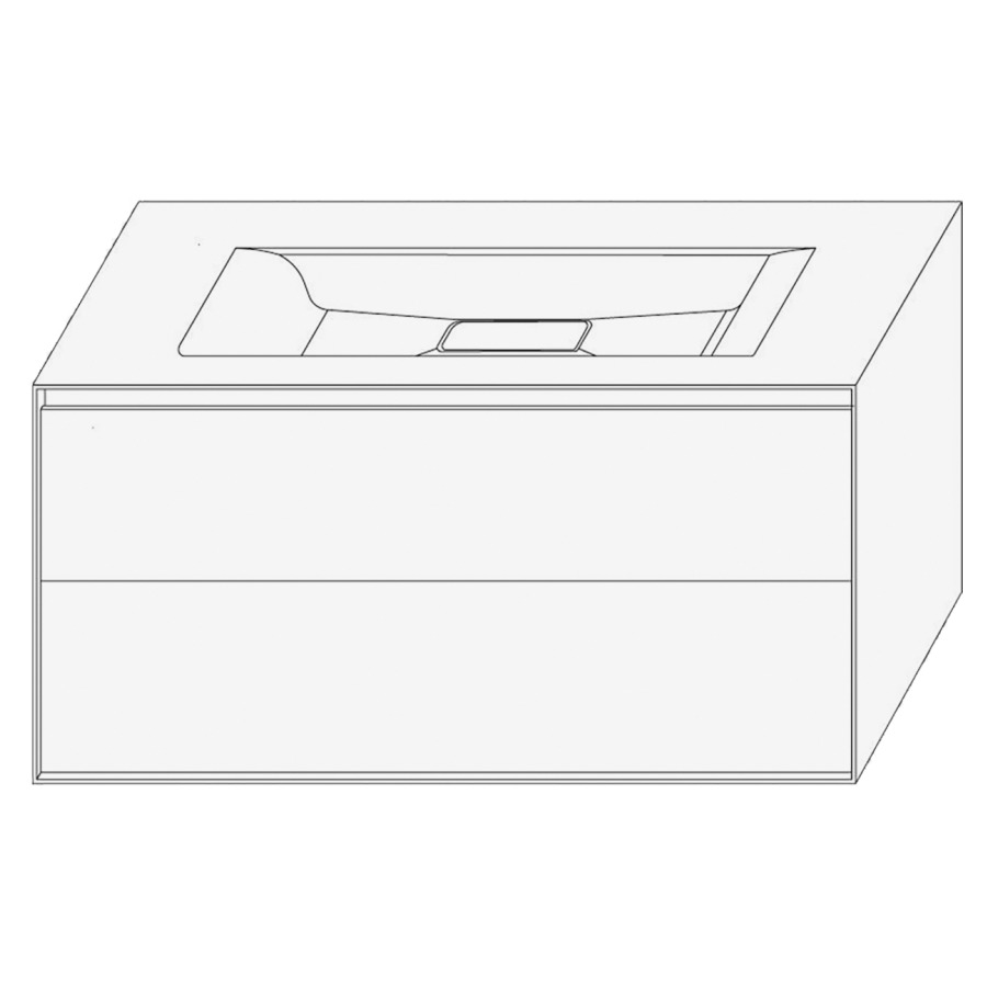 Élément inférieur DIVO
101,0 x 49,0 x 52,0 cm
élément à 2 tiroirs
pour lavabo intégré au millieu