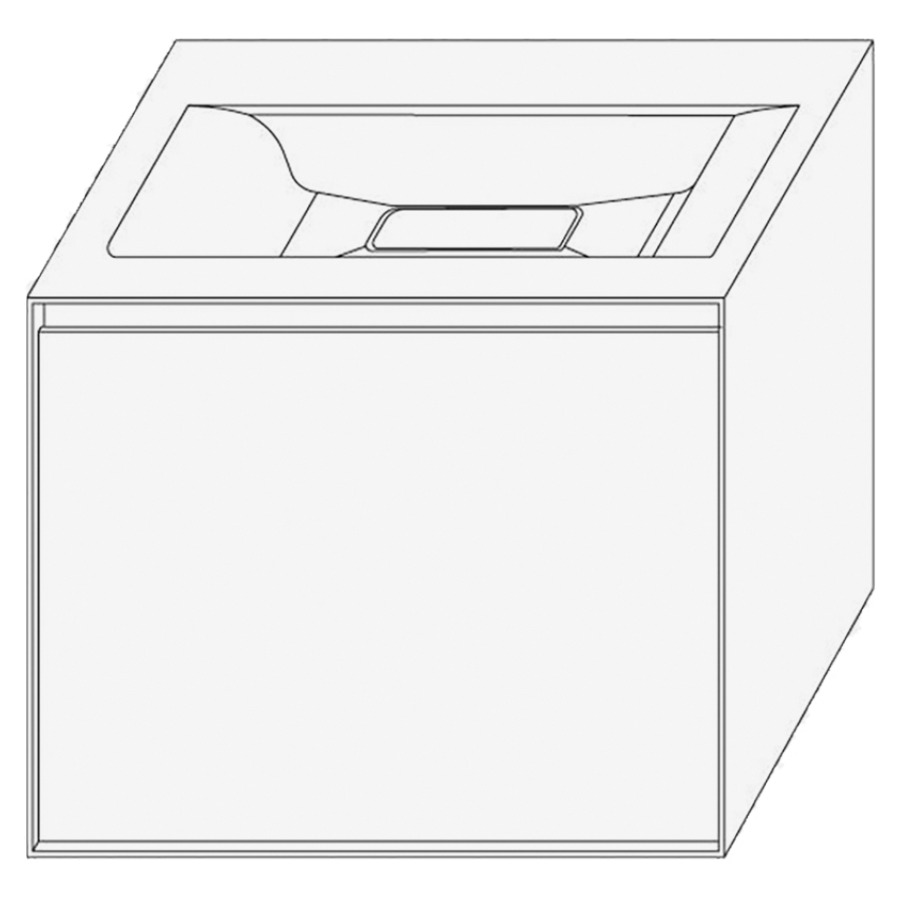 Élément inférieur DIVO
61,0 x 49,0 x 52,0 cm
élément à 1 tiroir
pour lavabo intégré au millieu