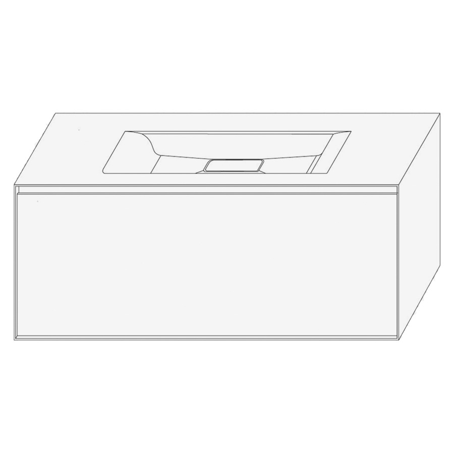 Élément inférieur DIVO
121,0 x 49,0 x 52,0 cm
élément à 1 tiroir
pour lavabo intégré au millieu