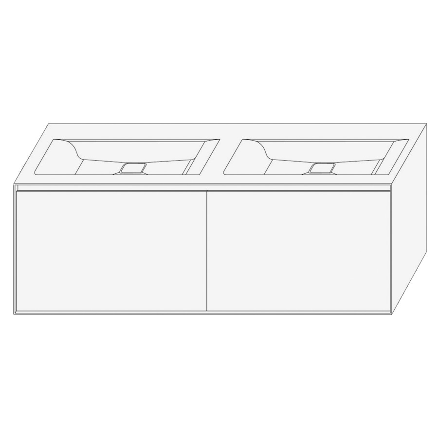 Élément inférieur DIVO
141,0 x 49,0 x 52,0 cm
2 éléments à chacune 1 tiroir
pour double lavabo intégré