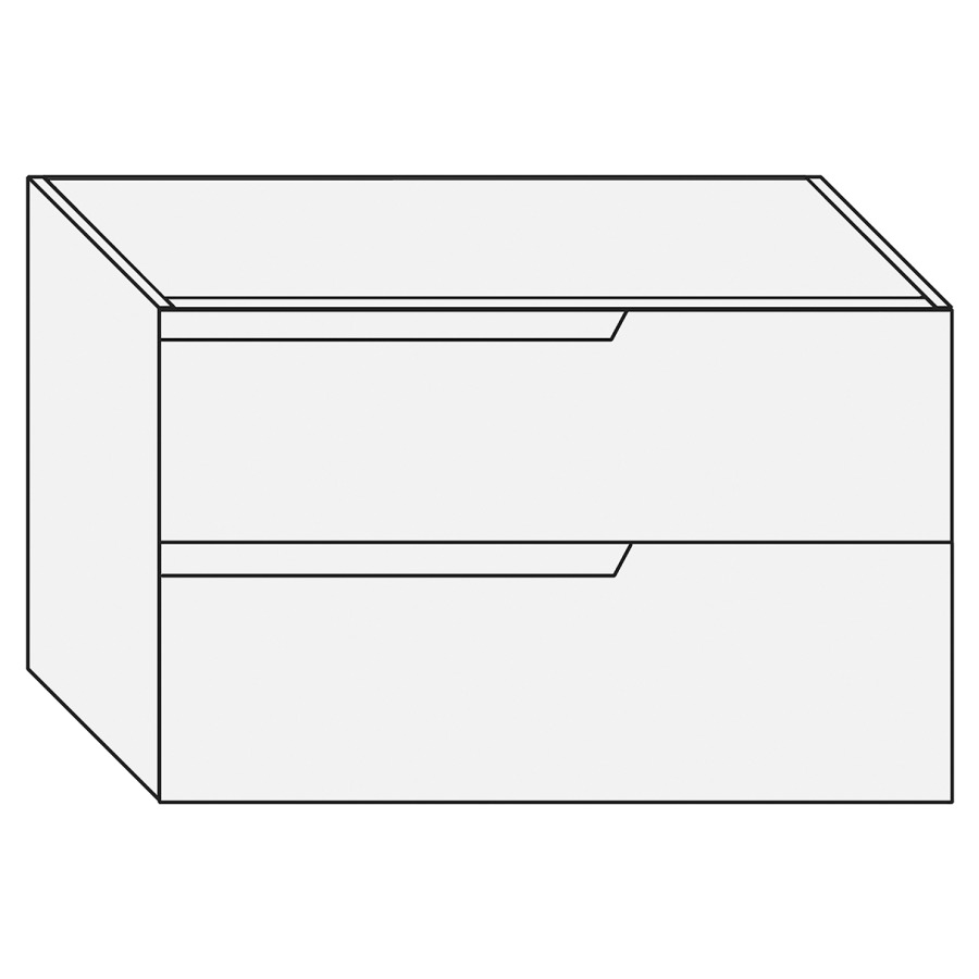 Élément inférieur PRESTIGE
CLASSIC, 90,0 x 48,0 x 50,0 cm
élément à 2 tiroirs
fin droite de la combinaison
de meuble